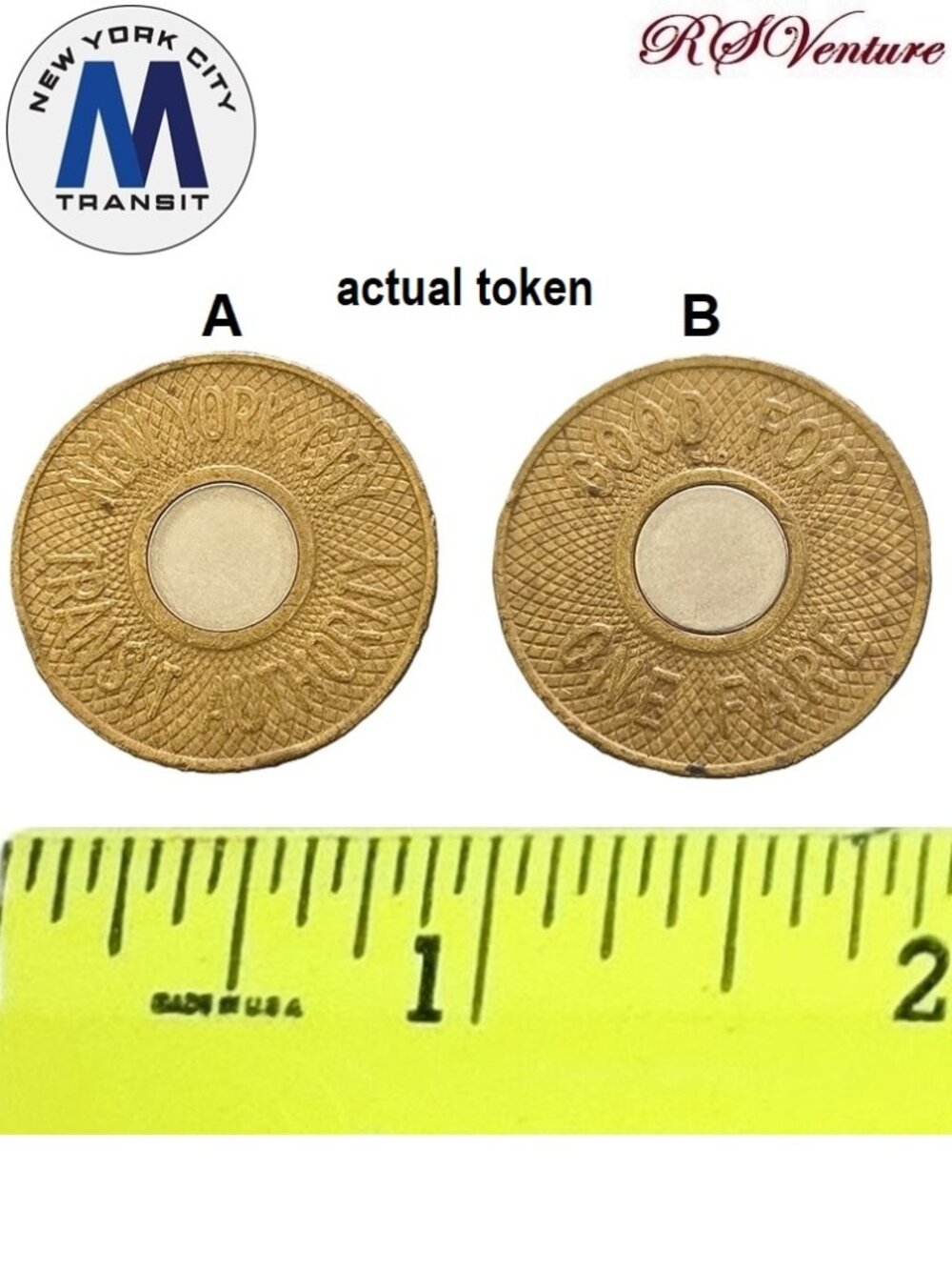Vintage 1986-1995 NYC Transit Authority Subway Token.